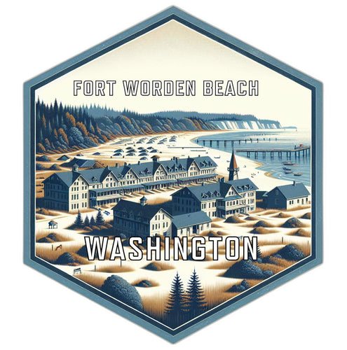 Fort Worden Beach Washington Travel Destination Souvenir Vinyl Decal Sticker 6-Inch