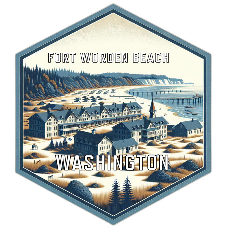 Fort Worden Beach Washington Travel Destination Souvenir Vinyl Decal Sticker 6-Inch