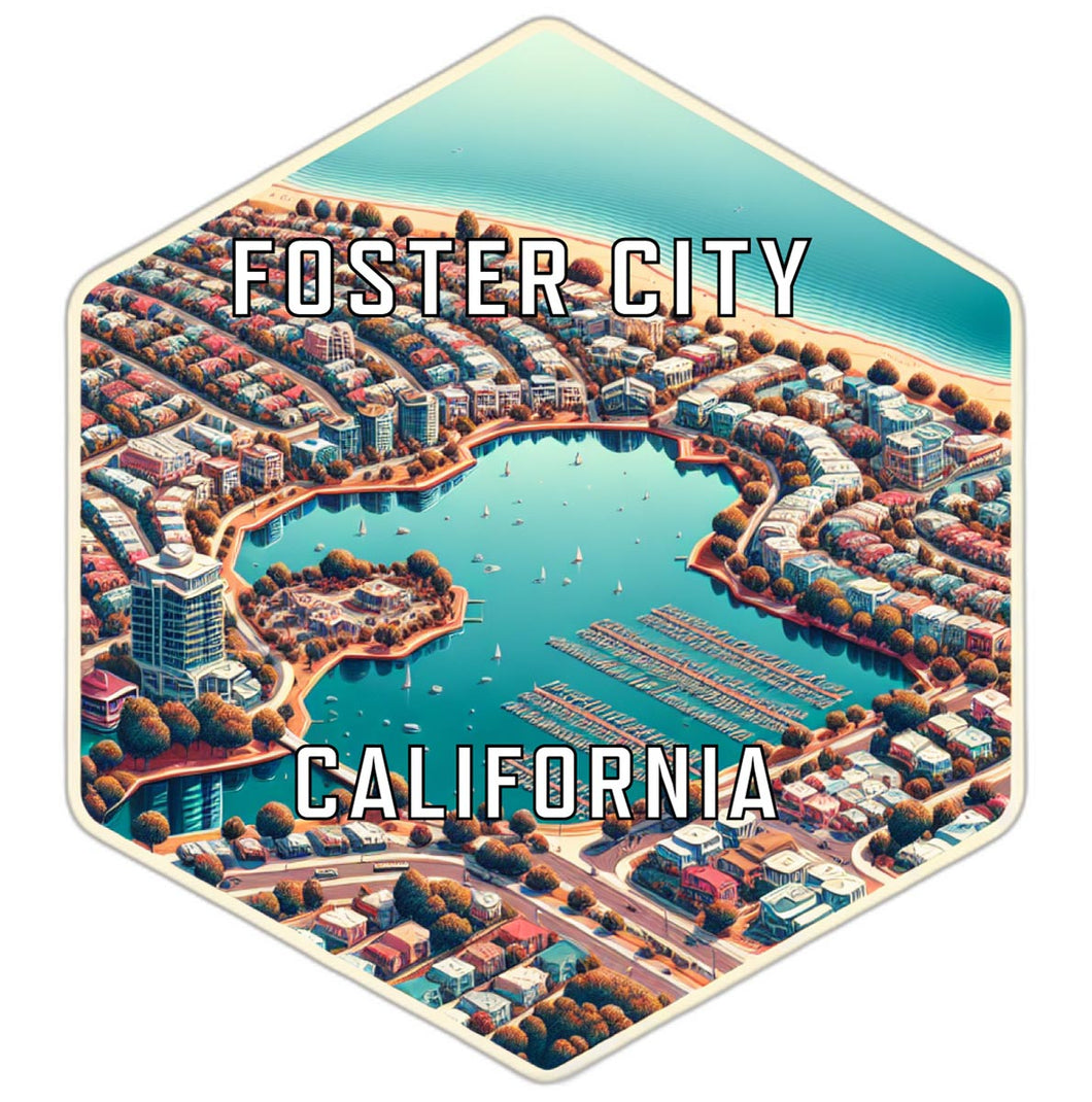 Foster City California Travel Destination Souvenir Vinyl Decal Sticker 6-Inch