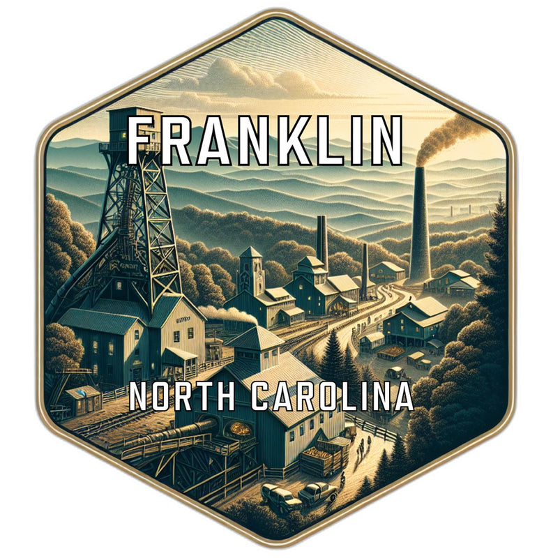 Franklin North Carolina Souvenir Travel Destination Die Cut Hexagon Fridge Magnet 6-Inch