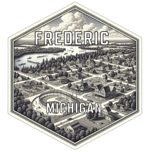 Frederic Michigan Travel Destination Souvenir Vinyl Decal Sticker 6-Inch