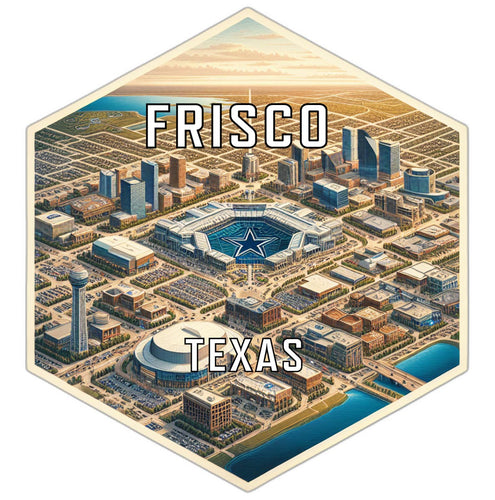 Frisco Texas Souvenir Travel Destination Die Cut Hexagon Fridge Magnet 2-Inch