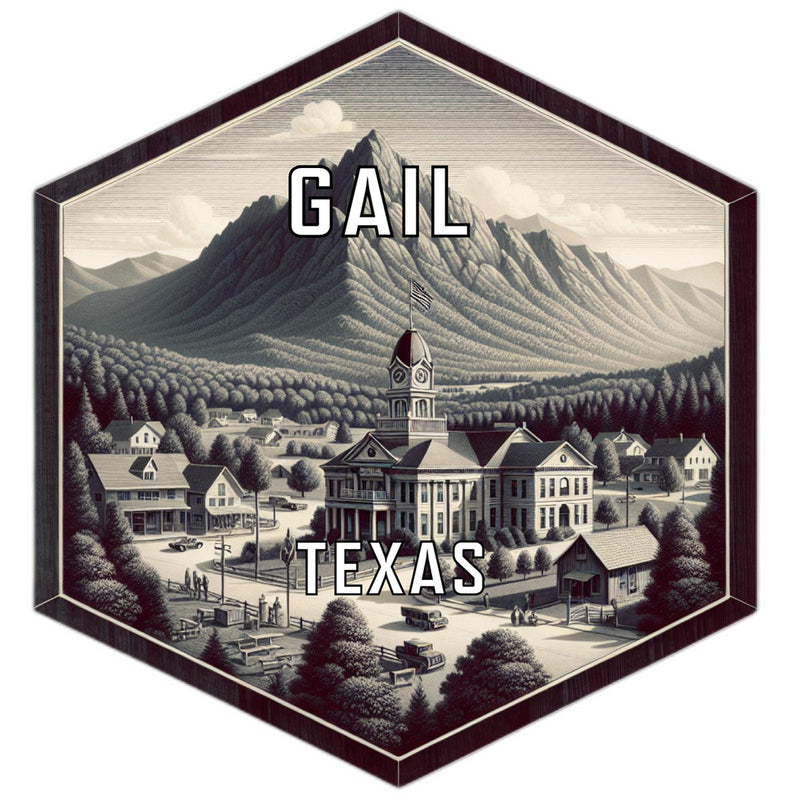 Gail Texas Souvenir Travel Destination Die Cut Hexagon Fridge Magnet 2-Inch