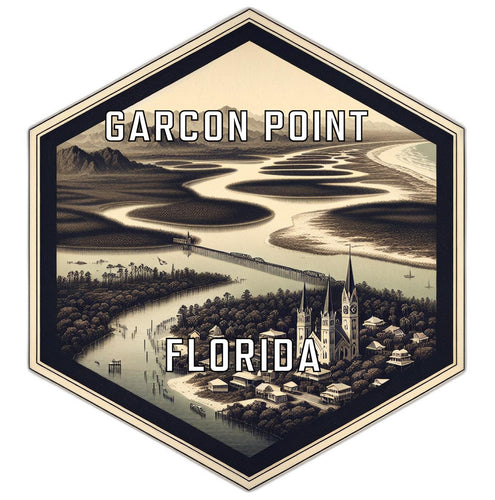 Garcon Point Florida Souvenir Travel Destination Die Cut Hexagon Fridge Magnet 2-Inch