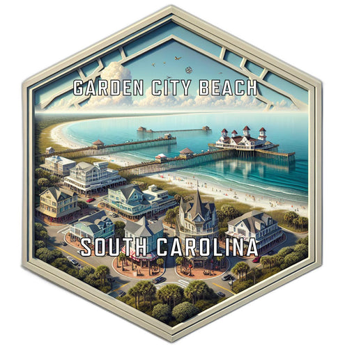 Garden City Beach South Carolina Travel Destination Souvenir Vinyl Decal Sticker 6-Inch