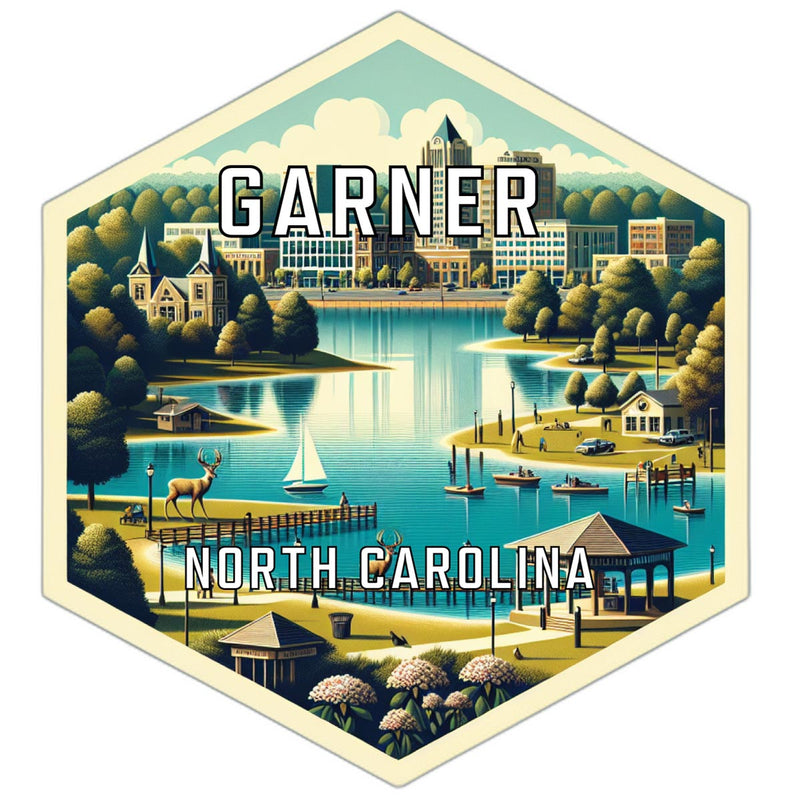 Garner North Carolina Souvenir Travel Destination Die Cut Hexagon Fridge Magnet 6-Inch