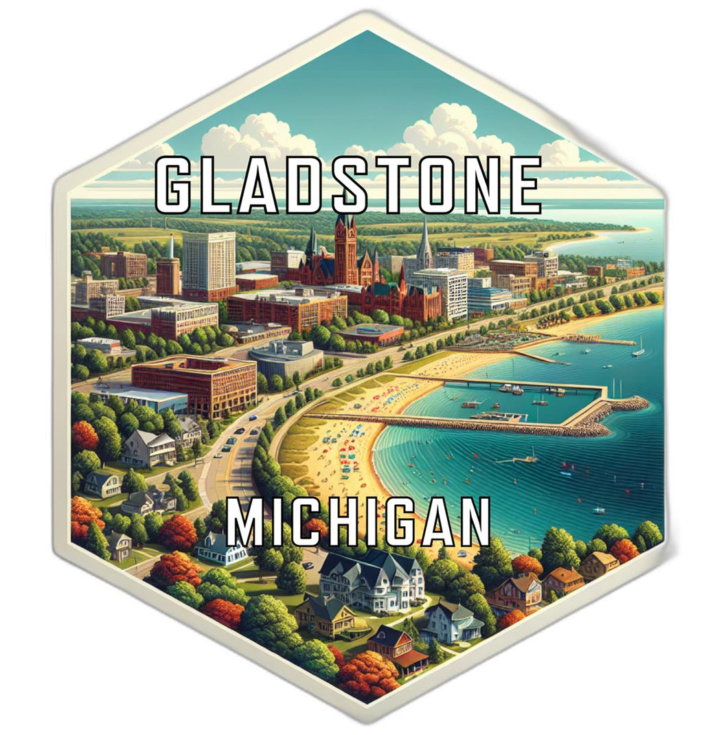 Gladstone Michigan Travel Destination Souvenir Vinyl Decal Sticker 2-Inch