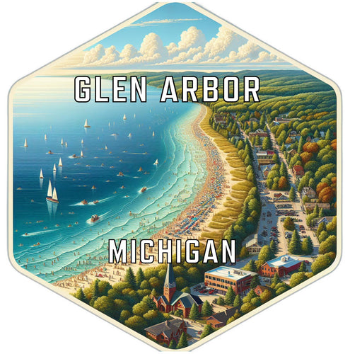 Glen Arbor Michigan Travel Destination Souvenir Vinyl Decal Sticker 2-Inch