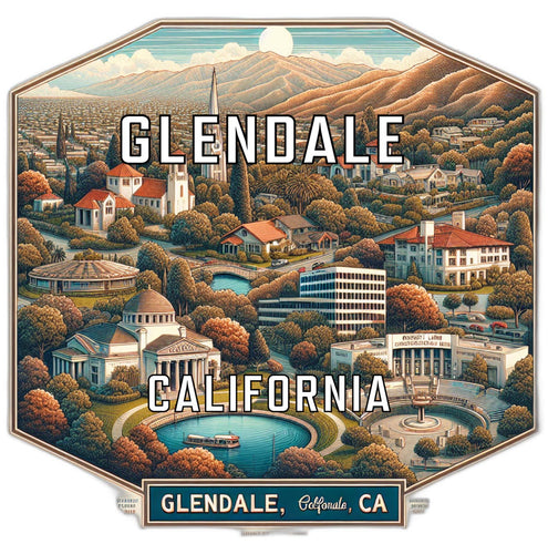 Glendale California Travel Destination Souvenir Vinyl Decal Sticker 6-Inch