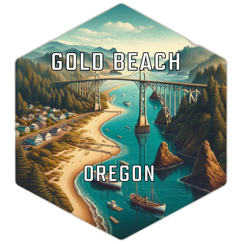 Gold Beach Oregon Travel Destination Souvenir Vinyl Decal Sticker 2-Inch