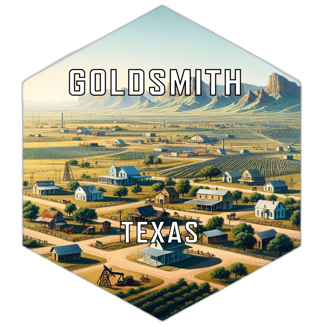 Goldsmith Texas Souvenir Travel Destination Die Cut Hexagon Fridge Magnet 2-Inch