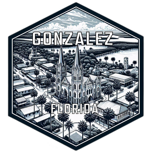 Gonzalez Florida Souvenir Travel Destination Die Cut Hexagon Fridge Magnet 6-Inch