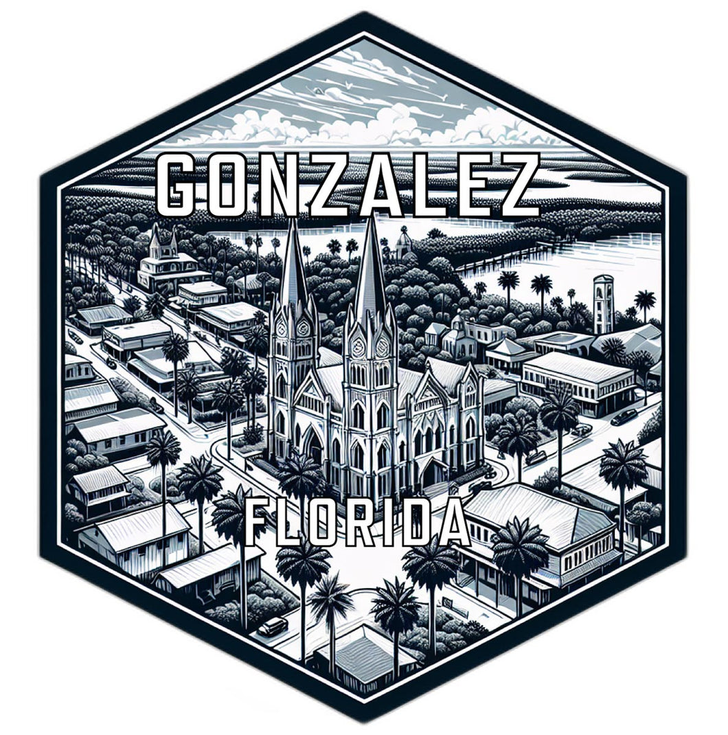 Gonzalez Florida Souvenir Travel Destination Die Cut Hexagon Fridge Magnet 6-Inch