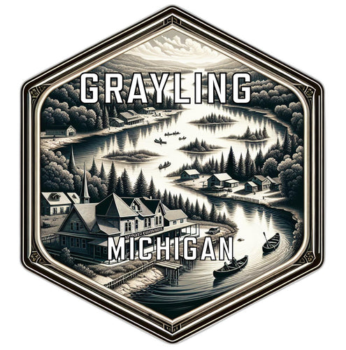 Grayling Michigan Travel Destination Souvenir Vinyl Decal Sticker 6-Inch