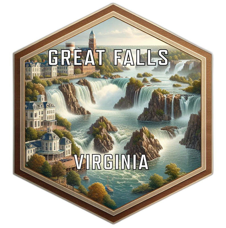 Great Falls Virginia Travel Destination Souvenir Vinyl Decal Sticker 4-Inch