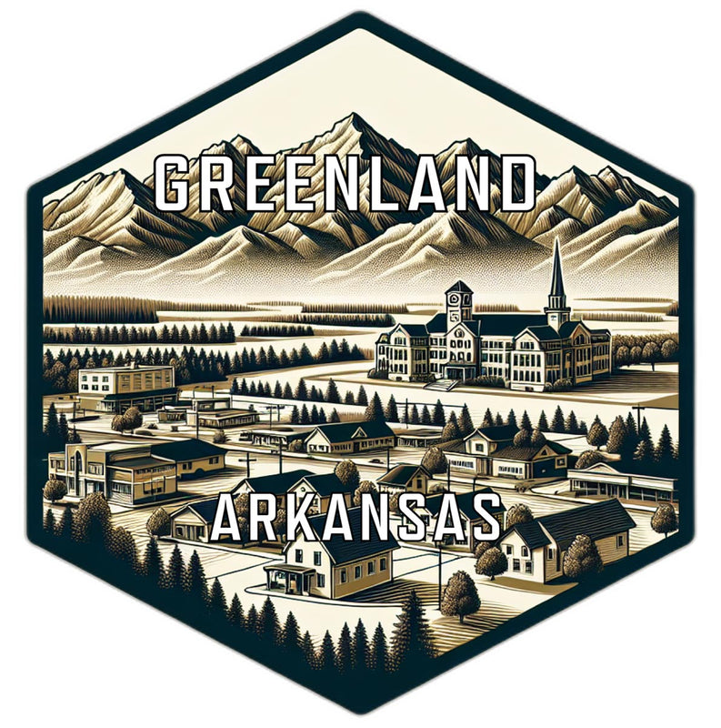 Greenland Arkansas Souvenir Travel Destination Die Cut Hexagon Fridge Magnet 6-Inch