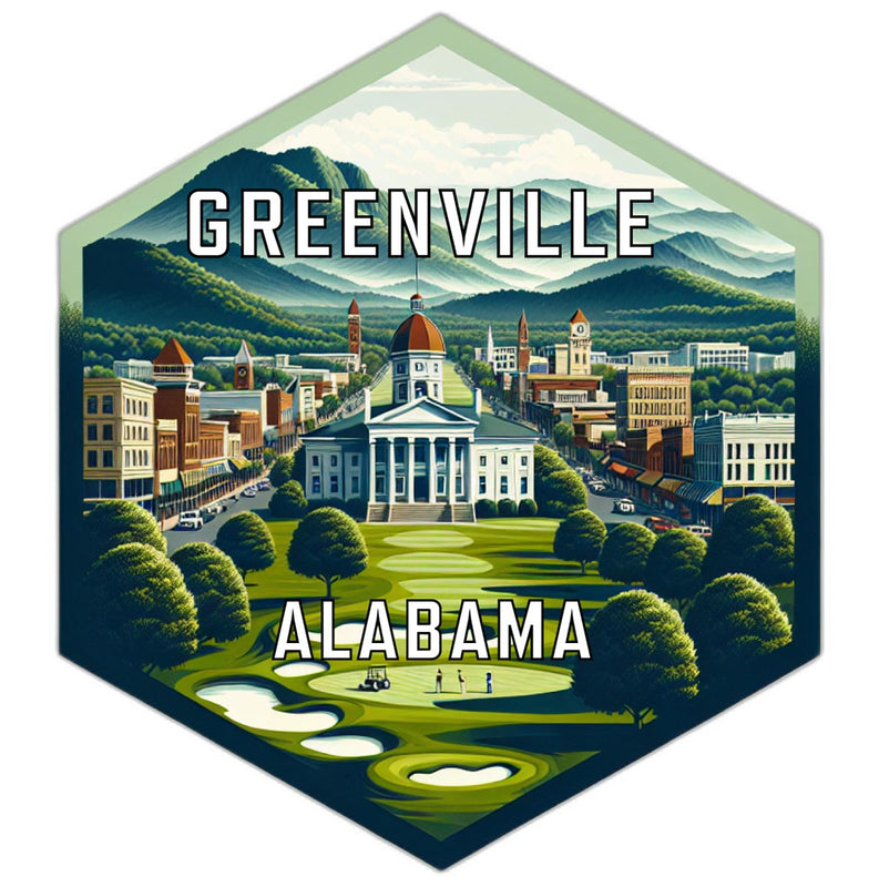 Greenville Alabama Souvenir Travel Destination Die Cut Hexagon Fridge Magnet 6-Inch