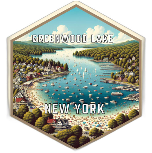 Greenwood Lake New York Travel Destination Souvenir Vinyl Decal Sticker 4-Inch