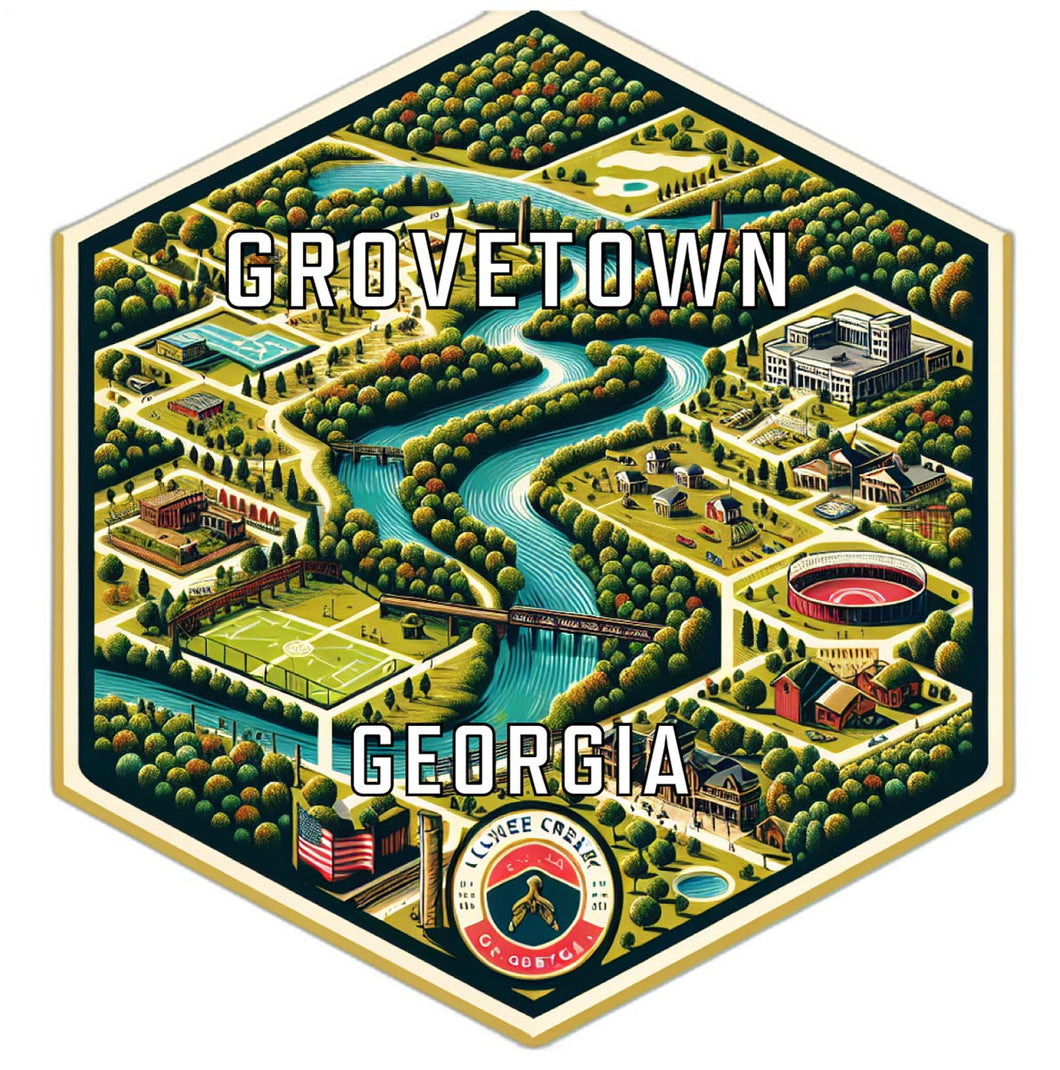 Grovetown Georgia Travel Destination Souvenir Vinyl Decal Sticker 6-Inch