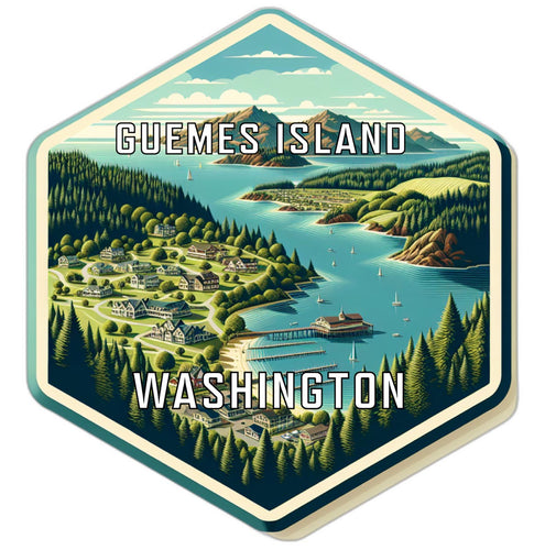 Guemes Island Washington Travel Destination Souvenir Vinyl Decal Sticker 2-Inch