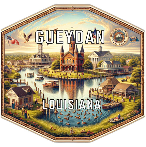Gueydan Louisiana Souvenir Travel Destination Die Cut Hexagon Fridge Magnet 2-Inch