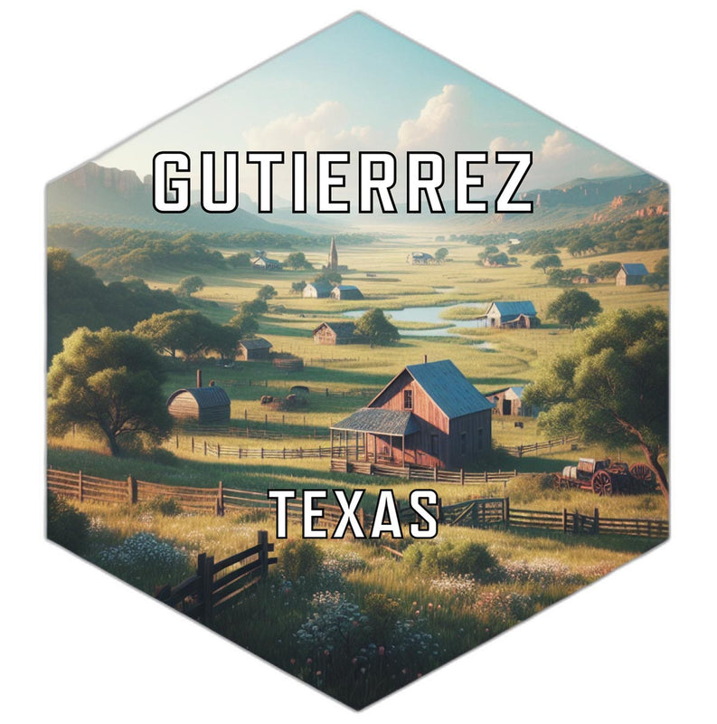Gutierrez Texas Souvenir Travel Destination Die Cut Hexagon Fridge Magnet 2-Inch