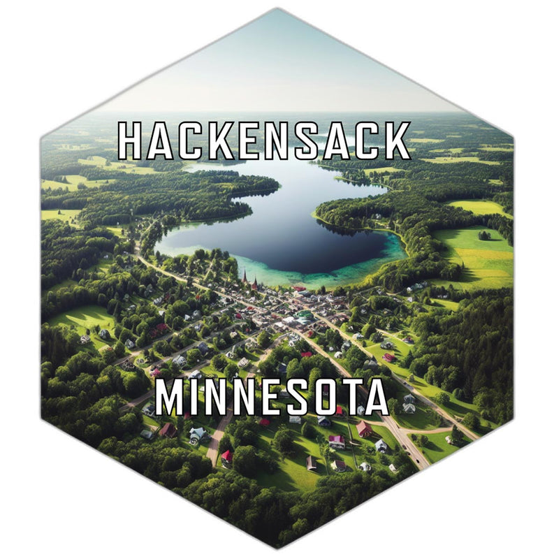 Hackensack Minnesota Souvenir Travel Destination Die Cut Hexagon Fridge Magnet 2-Inch