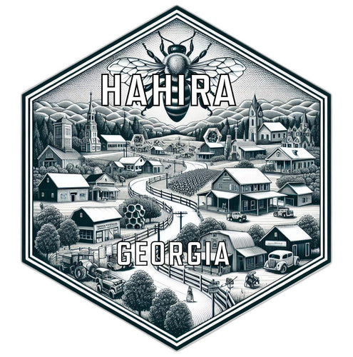 Hahira Georgia Souvenir Travel Destination Die Cut Hexagon Fridge Magnet 6-Inch