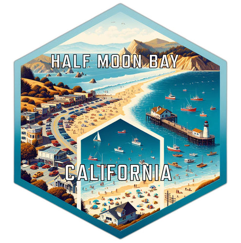Half Moon Bay California Travel Destination Souvenir Vinyl Decal Sticker 2-Inch