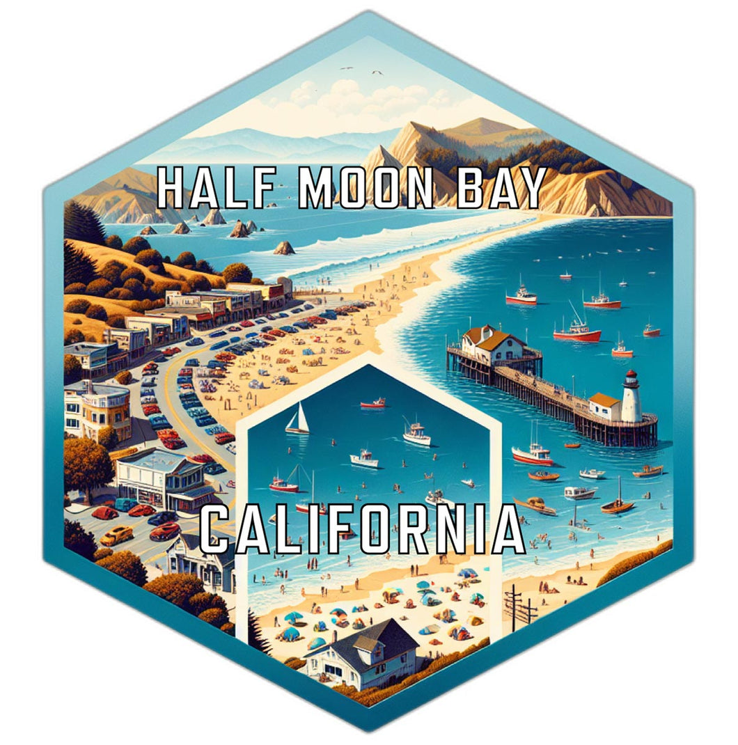 Half Moon Bay California Travel Destination Souvenir Vinyl Decal Sticker 2-Inch