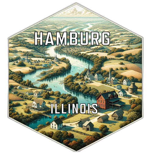 Hamburg Illinois Travel Destination Souvenir Vinyl Decal Sticker 2-Inch