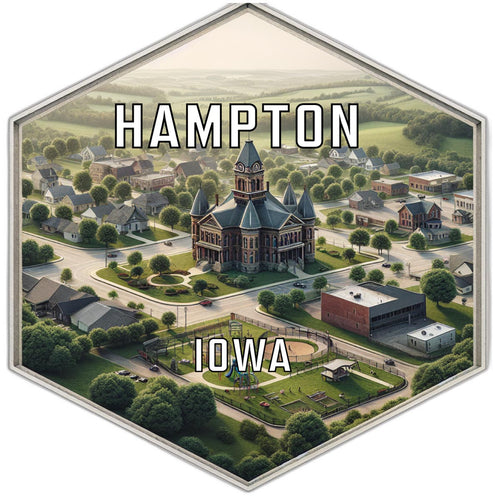 Hampton Iowa Travel Destination Souvenir Vinyl Decal Sticker 4-Inch