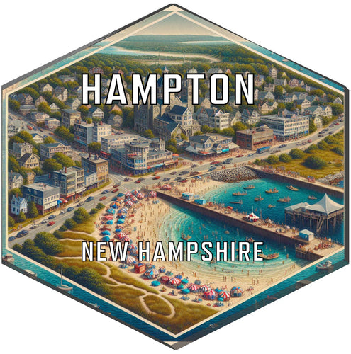 Hampton New Hampshire Travel Destination Souvenir Vinyl Decal Sticker 6-Inch