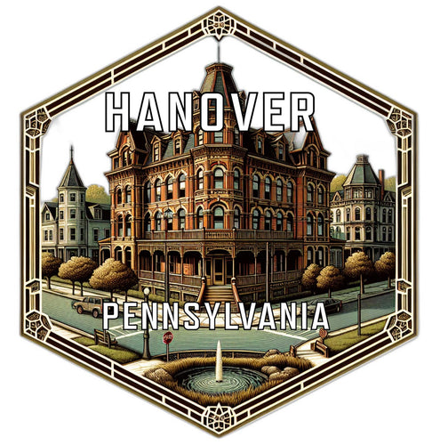 Hanover Pennsylvania Souvenir Travel Destination Die Cut Hexagon Fridge Magnet 2-Inch
