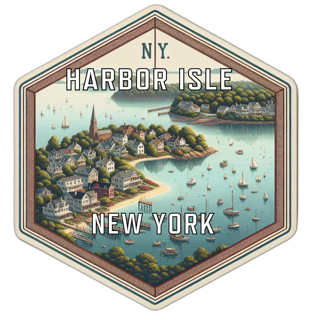 Harbor Isle New York Travel Destination Souvenir Vinyl Decal Sticker 6-Inch