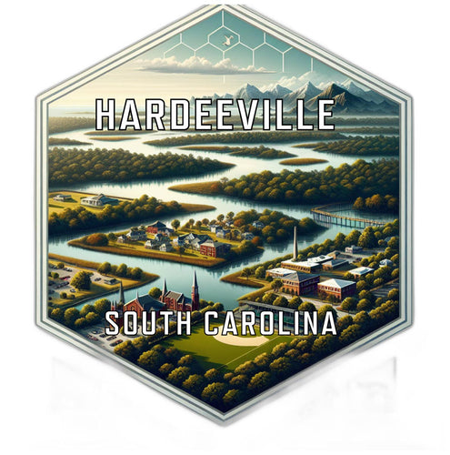 Hardeeville South Carolina Souvenir Travel Destination Die Cut Hexagon Fridge Magnet 2-Inch