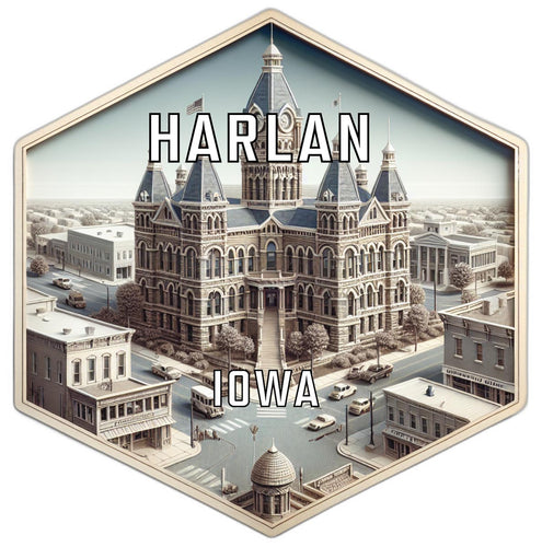 Harlan Iowa Travel Destination Souvenir Vinyl Decal Sticker 6-Inch