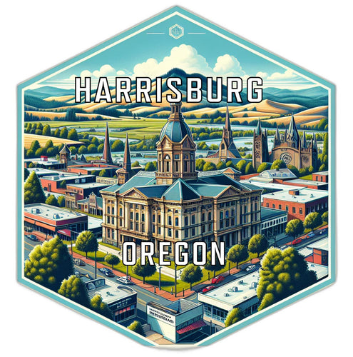 Harrisburg Oregon Travel Destination Souvenir Vinyl Decal Sticker 4-Inch