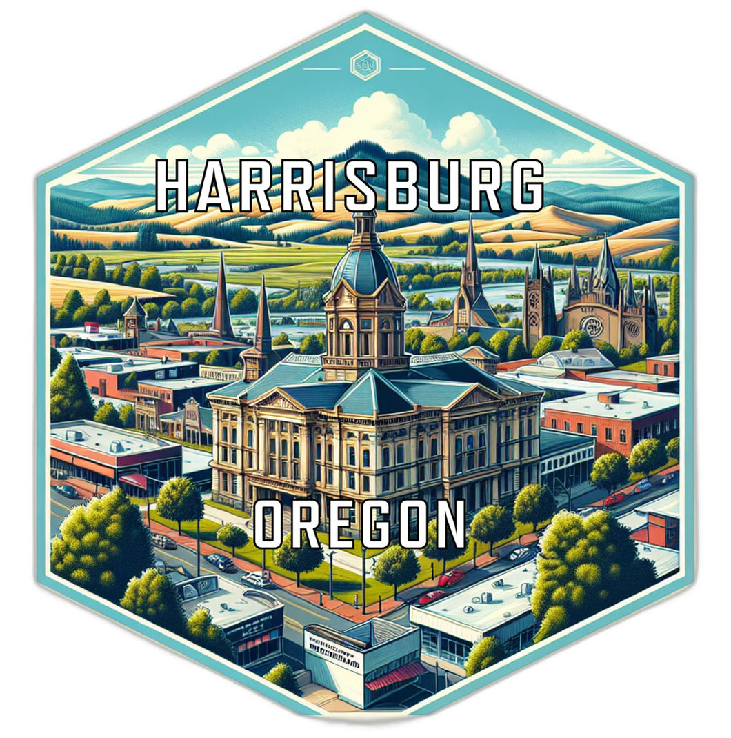 Harrisburg Oregon Travel Destination Souvenir Vinyl Decal Sticker 4-Inch