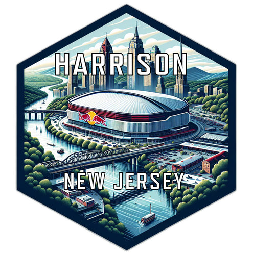 Harrison New Jersey Souvenir Travel Destination Die Cut Hexagon Fridge Magnet 2-Inch