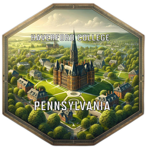 Haverford College Pennsylvania Souvenir Travel Destination Die Cut Hexagon Fridge Magnet 2-Inch