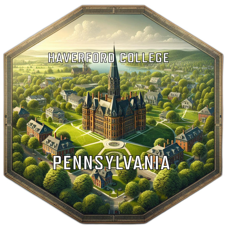 Haverford College Pennsylvania Souvenir Travel Destination Die Cut Hexagon Fridge Magnet 2-Inch