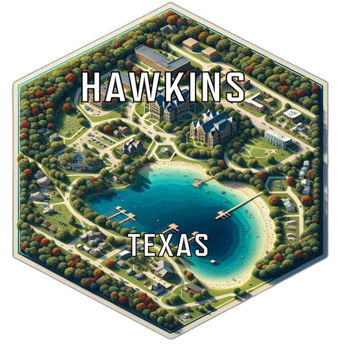 Hawkins Texas Souvenir Travel Destination Die Cut Hexagon Fridge Magnet 2-Inch