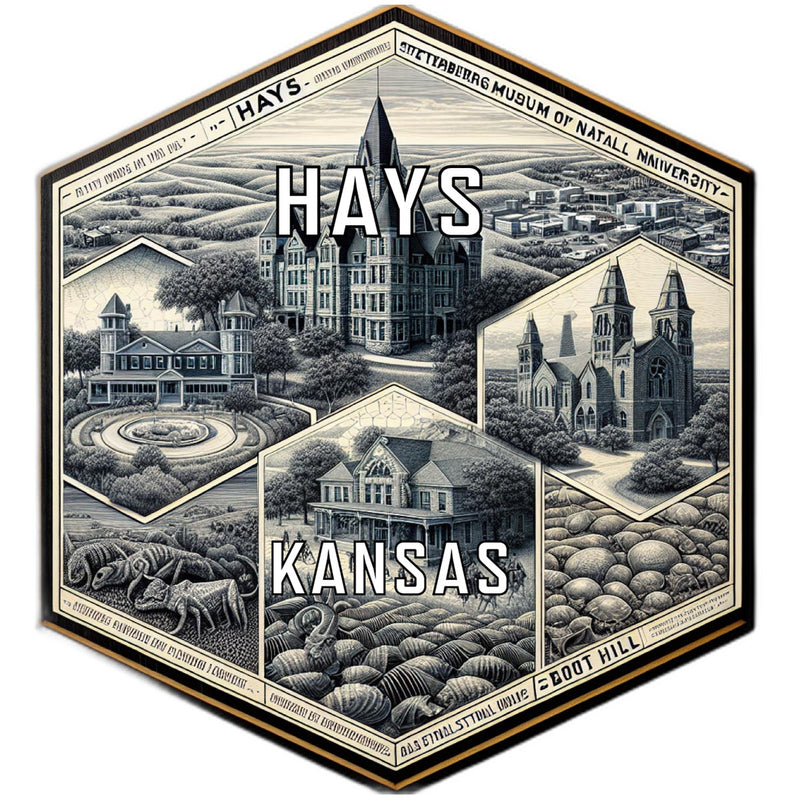 Hays Kansas Souvenir Travel Destination Die Cut Hexagon Fridge Magnet 2-Inch
