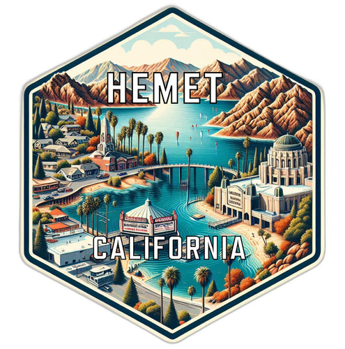 Hemet California Travel Destination Souvenir Vinyl Decal Sticker 4-Inch