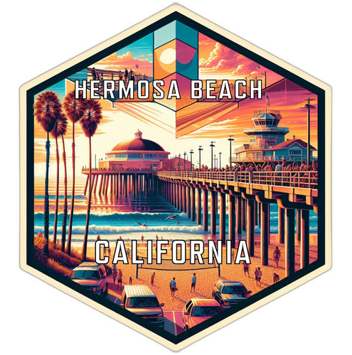 Hermosa Beach California Travel Destination Souvenir Vinyl Decal Sticker 2-Inch