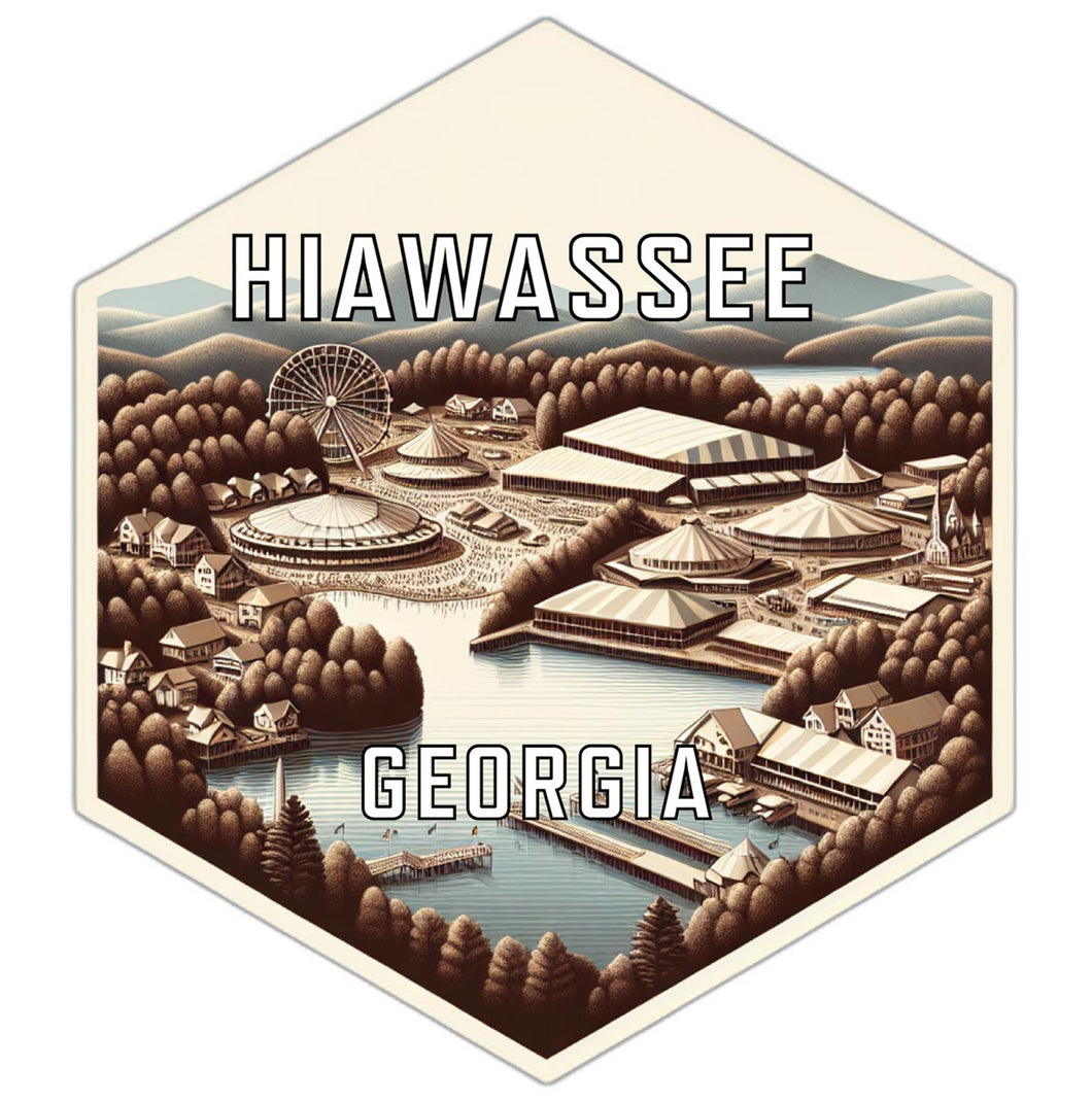 Hiawassee Georgia Souvenir Travel Destination Die Cut Hexagon Fridge Magnet 2-Inch