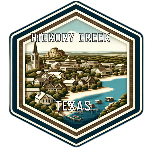 Hickory Creek Texas Souvenir Travel Destination Die Cut Hexagon Fridge Magnet 2-Inch