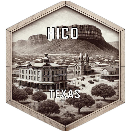 Hico Texas Souvenir Travel Destination Die Cut Hexagon Fridge Magnet 2-Inch