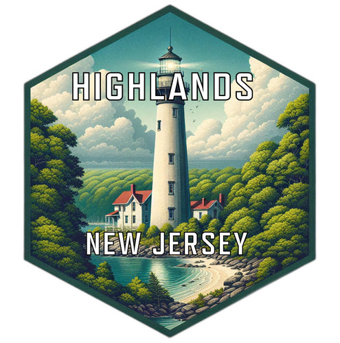 Highlands New Jersey Souvenir Travel Destination Die Cut Hexagon Fridge Magnet 2-Inch